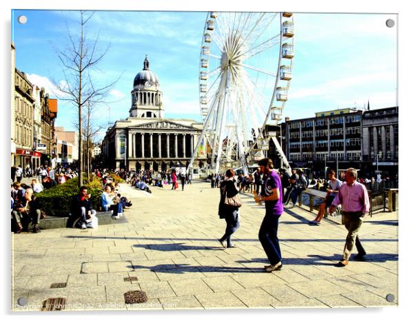 Nottingham Market Square. Acrylic by john hill