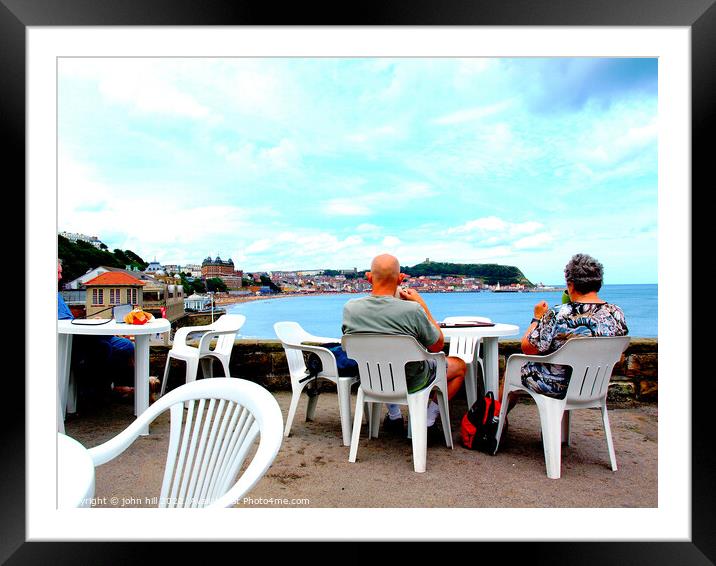 Cafe view of Scarborough Bay, Yorkshire, UK. Framed Mounted Print by john hill