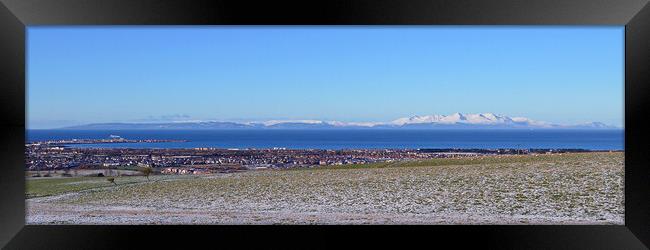 Arran and Troon view in Winter Framed Print by Allan Durward Photography