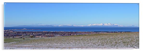 Arran and Troon view in Winter Acrylic by Allan Durward Photography
