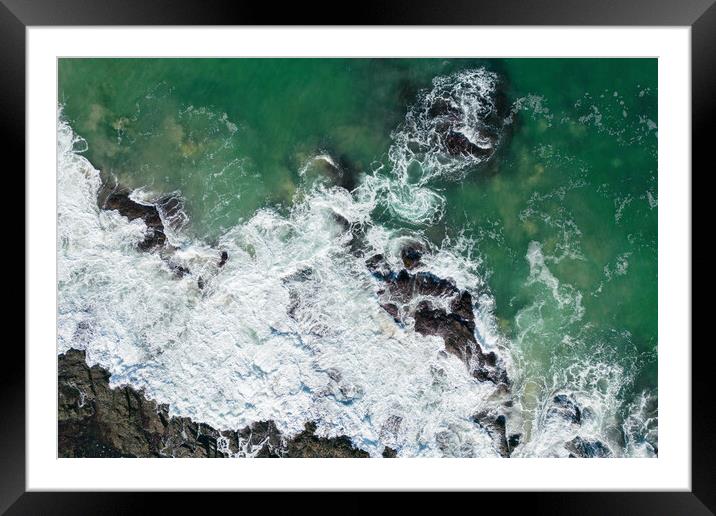 Blue Surf Framed Mounted Print by Apollo Aerial Photography