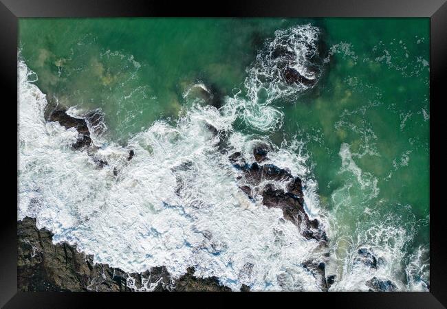 Blue Surf Framed Print by Apollo Aerial Photography