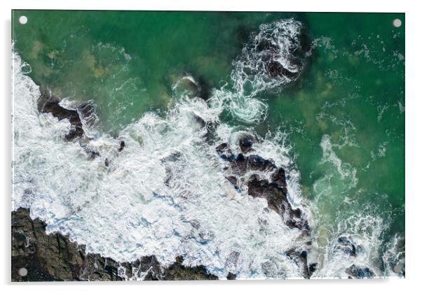 Blue Surf Acrylic by Apollo Aerial Photography