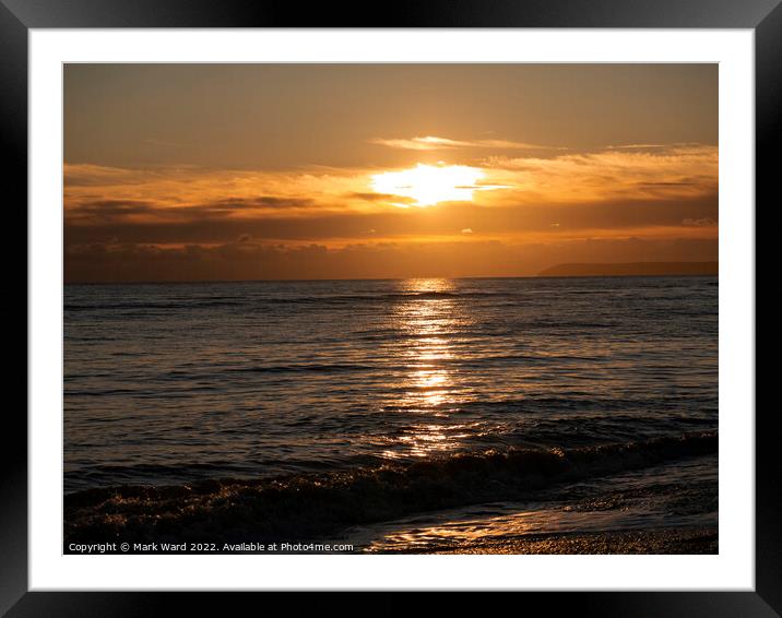Sunset Sea in Sussex. Framed Mounted Print by Mark Ward