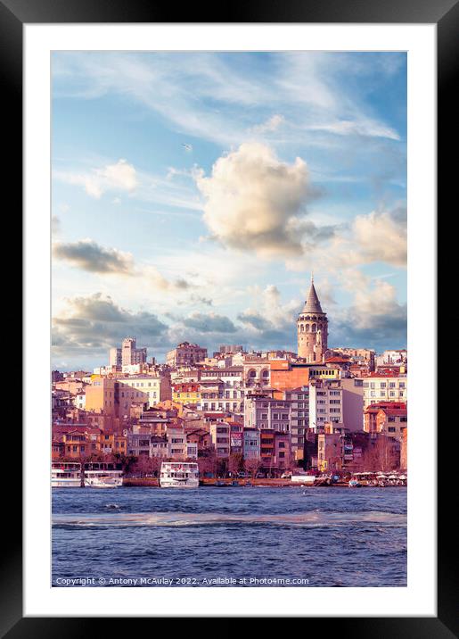 Istanbul Galata Region Framed Mounted Print by Antony McAulay