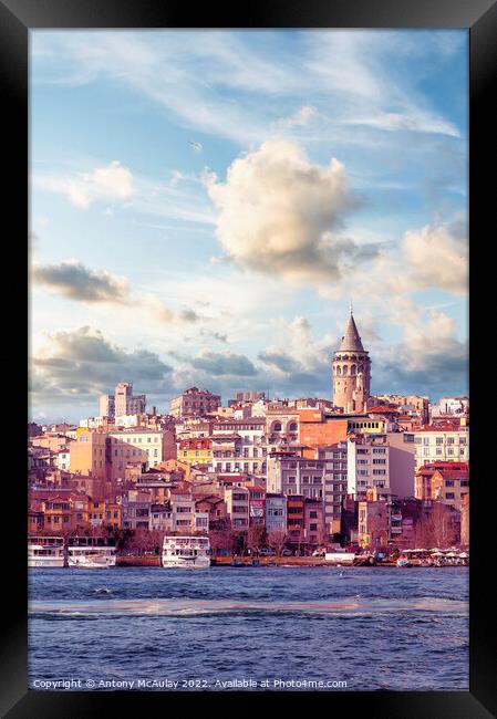 Istanbul Galata Region Framed Print by Antony McAulay
