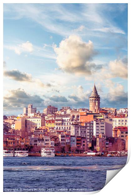 Istanbul Galata Region Print by Antony McAulay