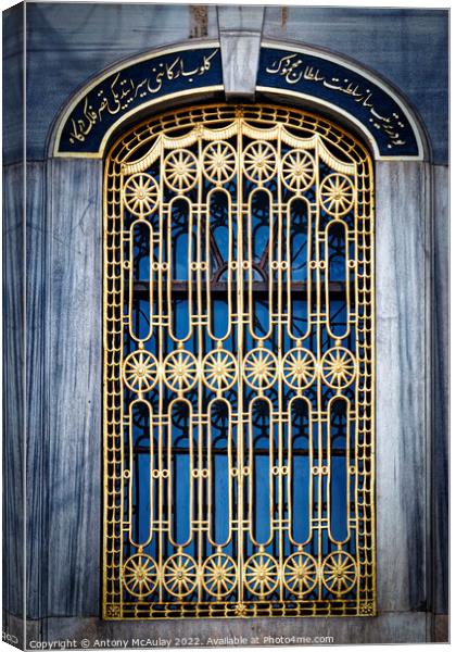 Istanbul Mosque Window Canvas Print by Antony McAulay