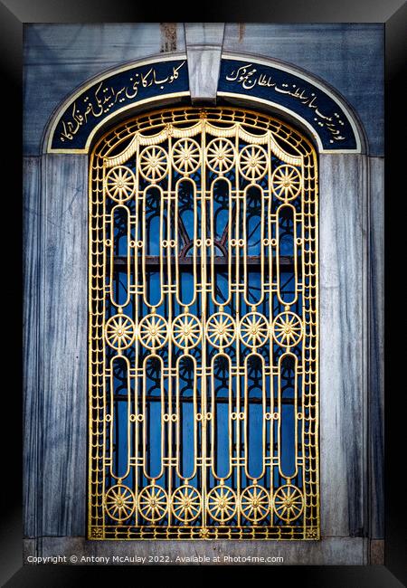 Istanbul Mosque Window Framed Print by Antony McAulay