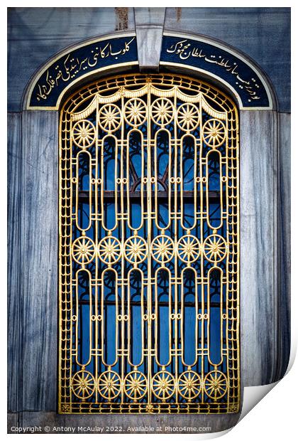 Istanbul Mosque Window Print by Antony McAulay