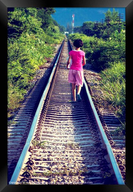 Thai Girl Walking Away Framed Print by Antony McAulay