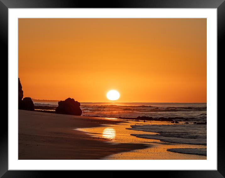 Sunrise on Praia Da Oura Framed Mounted Print by Tony Twyman