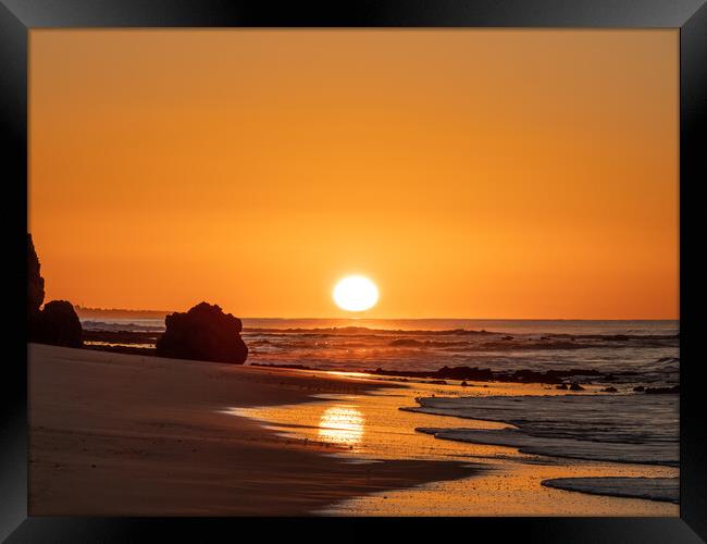 Sunrise on Praia Da Oura Framed Print by Tony Twyman