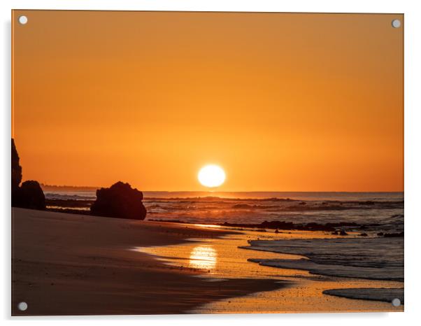 Sunrise on Praia Da Oura Acrylic by Tony Twyman