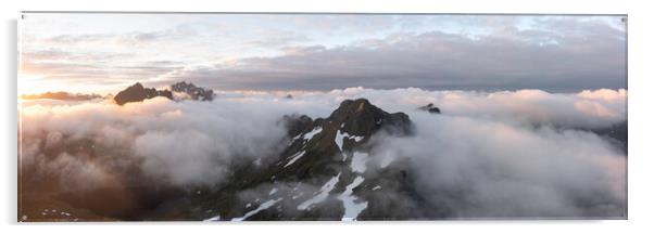 Moysalen National Park arctic circle cloud inversion nasjonalpark aerial Vesteralen islands Norway Acrylic by Sonny Ryse