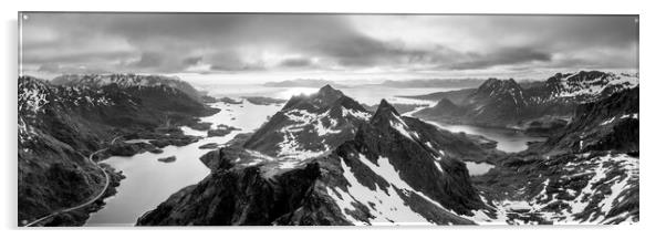 Norway Mountains aerial Møysalen  Acrylic by Sonny Ryse