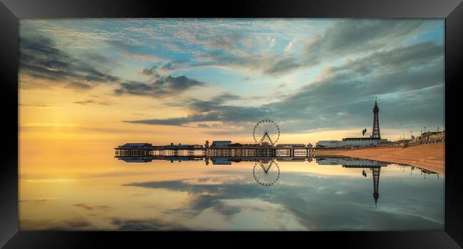 Blackpool Tower And Central Pier Framed Print by Phil Durkin DPAGB BPE4