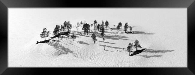 Norwegian alpine forest and frozen lake Majavatnet Norway winter Framed Print by Sonny Ryse