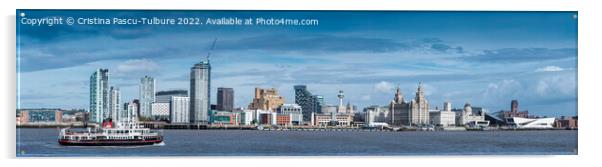 Liverpool waterfront with boat Acrylic by Cristina Pascu-Tulbure