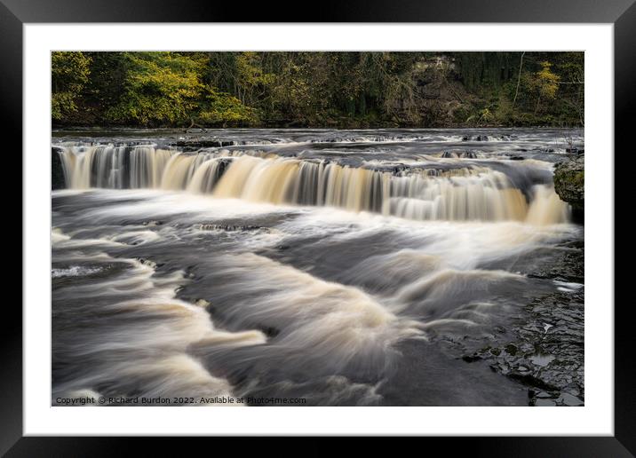 Aysgarth Falls In Autumn Framed Mounted Print by Richard Burdon