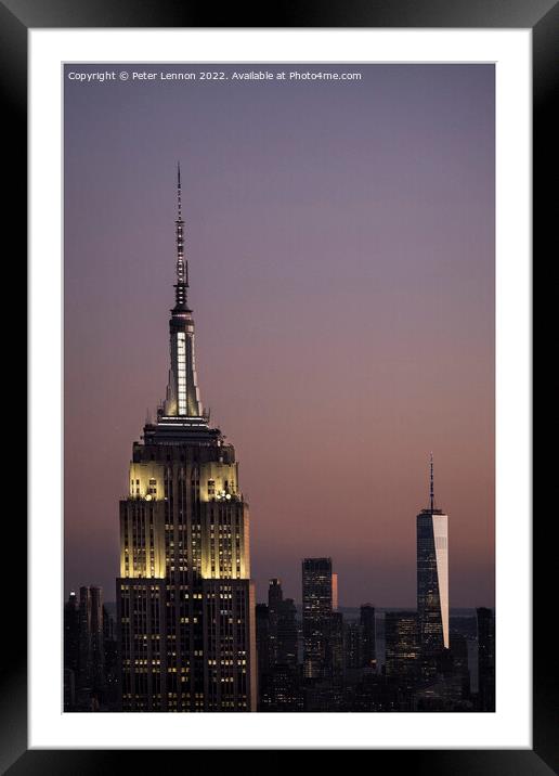 Empire State Building  Framed Mounted Print by Peter Lennon