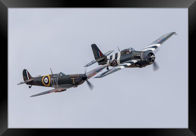 Spitfire and Wildcat Framed Print by J Biggadike
