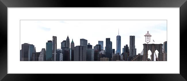 Manhattan Skyline Framed Print by Peter Lennon