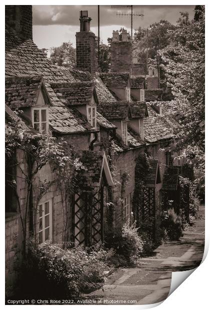 Winchcombe cottages Print by Chris Rose
