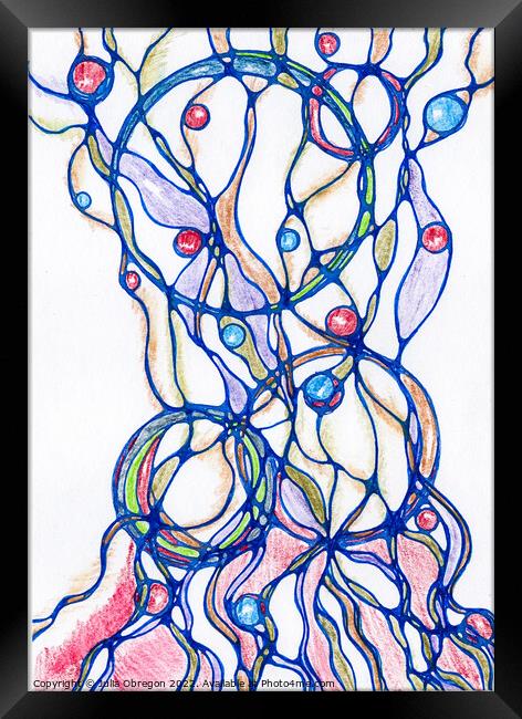 Hand-drawn neurographic illustration Framed Print by Julia Obregon