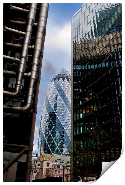 30 St Mary Axe The Gherkin Lloyds and Willis Building Print by Andy Evans Photos