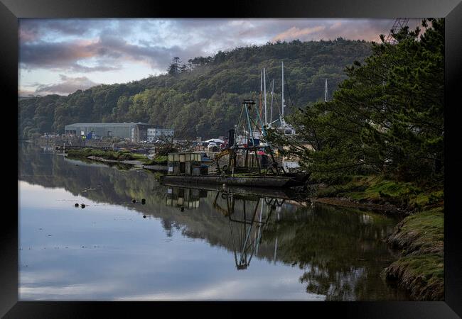 Gweek Cornwal Reflections Framed Print by kathy white