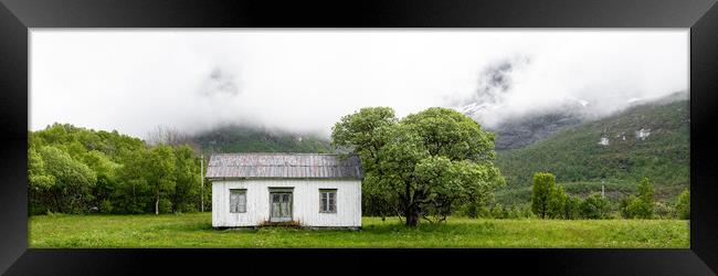 Norwegian house cabin Lofoten islands Framed Print by Sonny Ryse