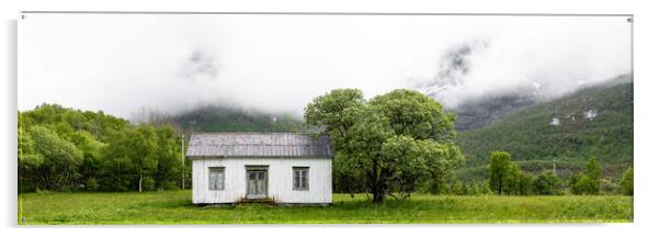 Norwegian house cabin Lofoten islands Acrylic by Sonny Ryse