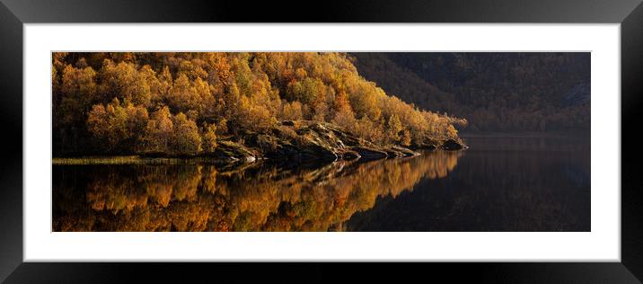 Norwegian Lake in Autumn Framed Mounted Print by Sonny Ryse