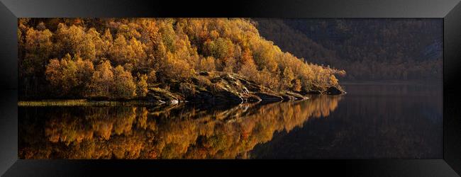 Norwegian Lake in Autumn Framed Print by Sonny Ryse
