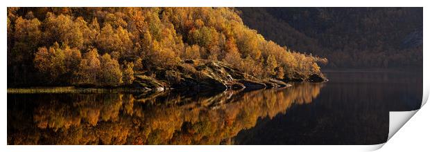 Norwegian Lake in Autumn Print by Sonny Ryse