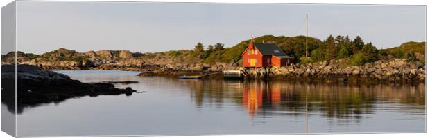 Norwegian Red Fishing Hut Rorbu Canvas Print by Sonny Ryse