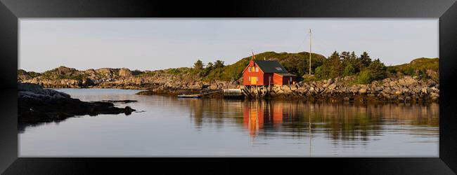 Norwegian Red Fishing Hut Rorbu Framed Print by Sonny Ryse