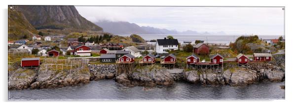 Norwegian Red Rorbu Hamnoy Island Lofoten Islands Acrylic by Sonny Ryse