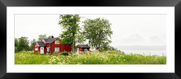 Norwegian Red house Nordland Framed Mounted Print by Sonny Ryse