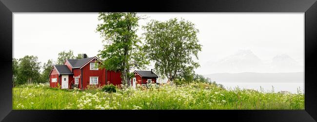 Norwegian Red house Nordland Framed Print by Sonny Ryse