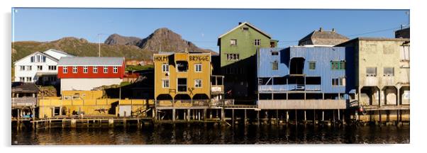 Nyksund Norwegian Fishing Village Langøya øsknes Norway Acrylic by Sonny Ryse