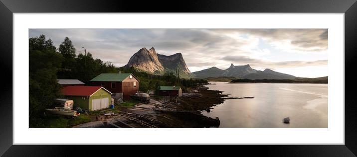 Ofjorden Boathouses Nordland Norway Framed Mounted Print by Sonny Ryse