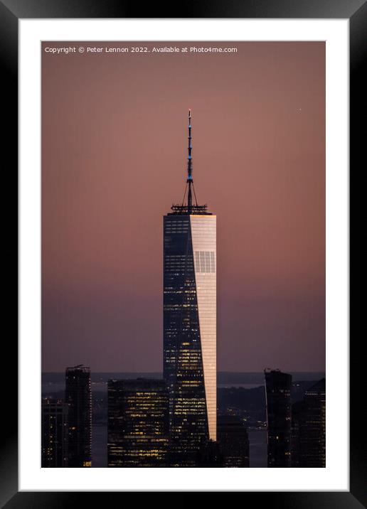 One World Trade Center Framed Mounted Print by Peter Lennon
