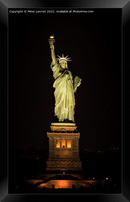 Lady Liberty Framed Print by Peter Lennon