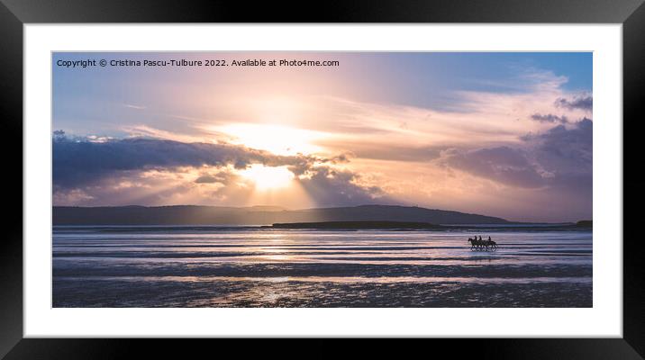 Hoylake beach riders at sunset Framed Mounted Print by Cristina Pascu-Tulbure