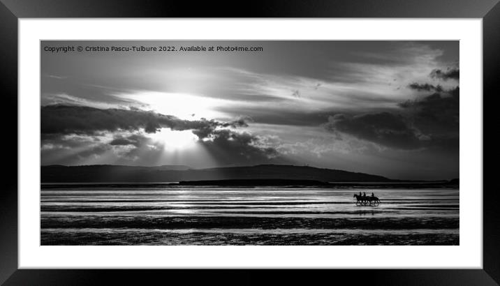 Hoylake beach riders at sunset Framed Mounted Print by Cristina Pascu-Tulbure