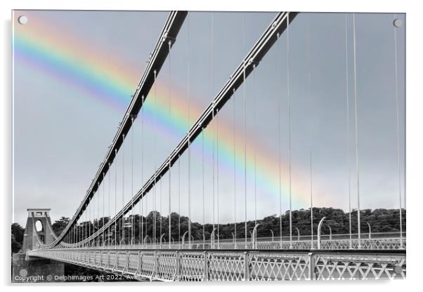 Rainbow over Clifton bridge, Bristol Acrylic by Delphimages Art
