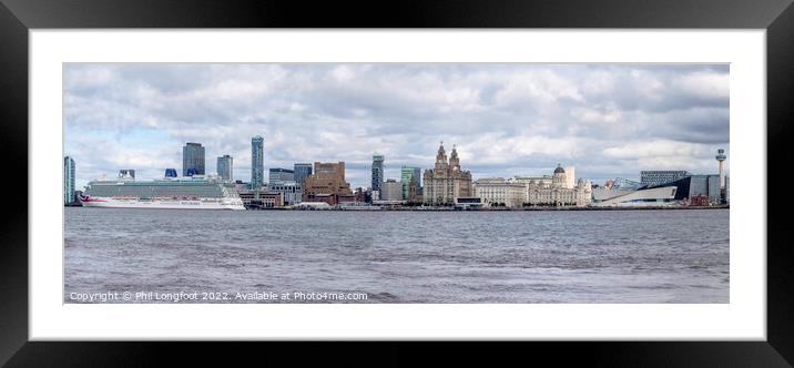 MV Britannia visits the famous Liverpool Waterfront.  Framed Mounted Print by Phil Longfoot