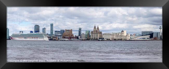 MV Britannia visits the famous Liverpool Waterfront.  Framed Print by Phil Longfoot